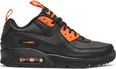 Кроссовки Nike Air Max 90 SE GS &apos;Black Total Orange&apos;, черный