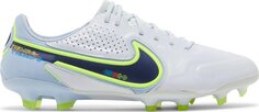 Бутсы Nike Tiempo Legend 9 Elite FG &apos;Grey Blackened Blue&apos;, серый