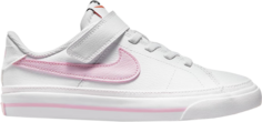 Кроссовки с застежкой Nike Court Legacy PS, бело-розовый