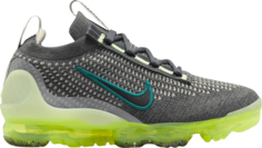 Кроссовки Nike Air VaporMax 2021 Flyknit GS &apos;Dark Grey Barely Volt&apos;, серый