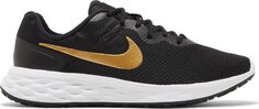 Кроссовки Nike Revolution 6 &apos;Black Metallic Gold&apos;, черный