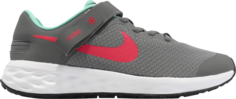 Кроссовки Nike Revolution 6 FlyEase GS &apos;Smoke Grey Siren Red&apos;, серый