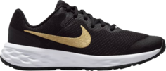 Кроссовки Nike Revolution 6 GS &apos;Black Metallic Gold&apos;, черный