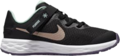 Кроссовки Nike Revolution 6 FlyEase PS &apos;Black Mint Foam&apos;, черный