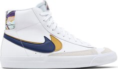Кроссовки Nike Blazer Mid &apos;77 SE GS &apos;Double Swoosh - White Gold Blue Void&apos;, белый