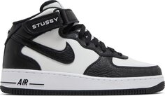 Кроссовки Nike Stussy x Air Force 1 Mid &apos;Black White&apos;, черный