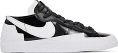 Кроссовки Nike sacai x Blazer Low &apos;Black Patent&apos;, черный