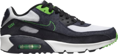 Кроссовки Nike Air Max 90 Leather SE GS &apos;Black Scream Green&apos;, черный