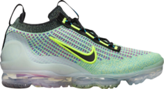 Кроссовки Nike Air VaporMax 2021 Flyknit Next Nature GS &apos;Volt Photo Blue&apos;, зеленый