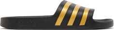 Сандалии Adidas Adilette Aqua Slides &apos;Black Gold Metallic&apos;, черный