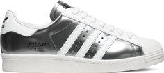 Кроссовки Adidas Prada x Superstar &apos;Silver Metallic&apos;, серебряный