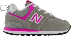 Кроссовки New Balance 574 Bungee Toddler Wide &apos;Core Pack - Grey Pink&apos;, серый