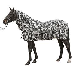 Попона HKM Zebra антимоскитная с клапаном на шею и живот, черный / белый
