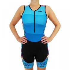 Костюм для триатлона женский спортивный костюм для триатлона без рукавов ZOOT, синий / бирюзово-зеленый / красный