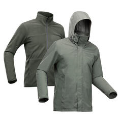 Куртка Forclaz Travel 100 0°c 3 в 1 водонепроницаемая мужская, темно-зеленый