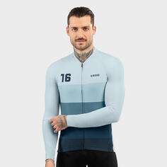 Мужская велосипедная футболка с длинным рукавом M2 Focus SIROKO, темно-синий / пастельно-синий