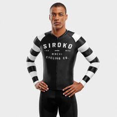 Мужская велосипедная футболка с длинными рукавами M2 Summit SIROKO, черно-белый