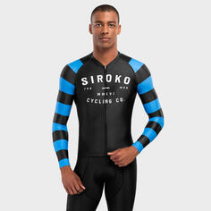 Мужская велосипедная футболка с длинным рукавом M2 Legend SIROKO, черный / синий электрик