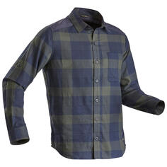 Рубашка Forcalz Travel 100 Warm для походов мужская, синий/зеленый Forclaz