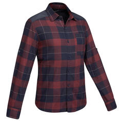 Рубашка мужская Forcalz Travel 100 Warm для походов, темно-синий/бордо Forclaz