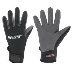 Неопреновые перчатки для дайвинга Amara comfort 1,5 мм SEAC, черный / светло-серый