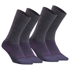 Комплект носков теплые походные для взрослых Quechua SH500 U-Warm Mid, 2 пары, темно-фиолетовый