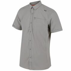 Рубашка мужская Regatta Kioga Hiking с короткими рукавами, серый / бежевый