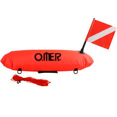 Сигнальный буй надувной длинный Freediving Master Torpedo OMER, оранжевый / черный