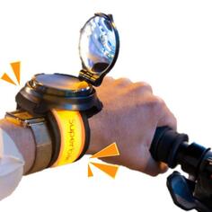 Светящийся светодиодный браслет для велосипеда или самоката с зеркалом (зеркало заднего вида) SUPERBIKERO, апельсин