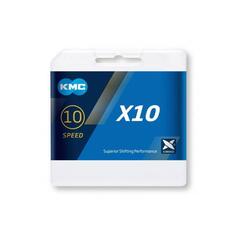 Цепь X10 10-скоростная, 114 звеньев - Серая KMC, серый/серебристый/серый