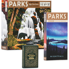 Набор настольных игр Keymaster Games: Parks, Nightfall Expansion And Playing Cards, 3 предмета