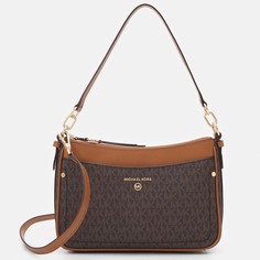 Сумка кросс-боди Michael Kors Jet Charm Pochette Xbody, темно-коричневый/коричневый