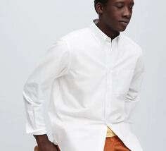 Рубашка оксфордская классического кроя Uniqlo Regular Fit Oxford, белый