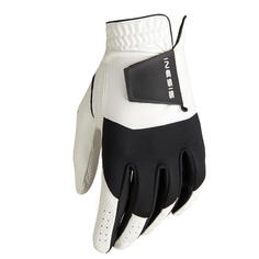 Перчатки для гольфа Resistance RH для левой руки мужские белые/черные INESIS, белый черный