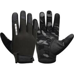 Перчатки для фитнеса W1 - Закрытые кончики пальцев - Камуфляж - Унисекс RDX SPORTS, черный/камуфляж