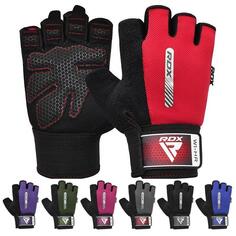Перчатки для фитнеса W1 - с открытыми кончиками пальцев RDX SPORTS, голубовато-черный
