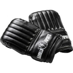 Боксерские перчатки тонкие черные S-L GORILLA SPORTS, черный