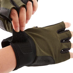 Тренировочные перчатки 500 хаки DOMYOS, темный хаки/черный
