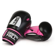 Боксерские перчатки Valkiria 8oz Black/Pink GREEN HILL, черный розовый