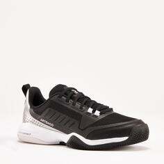 Кроссовки для тенниса Kids TS500 Fast Clay JR Lace Interstellar Sneakers ARTENGO, черно-белый