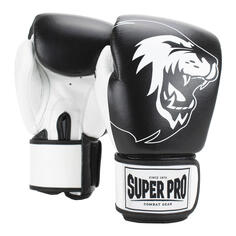 Перчатки для боксерских мешков Super Pro Undisputed, размер XL, черный и белый SUPER PRO COMBAT GEAR, черный