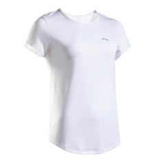 Футболка теннисная женская с круглым вырезом - Dry Essentiel 100 Club white ARTENGO, белый