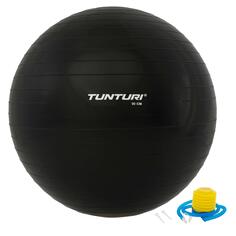 Мяч для фитнеса - мяч для упражнений - швейцарский мяч - с насосом TUNTURI, черный