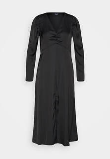 Платье Gap Puff Midi Elegant, черный