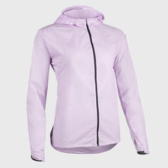 Беговая куртка трейлраннинг женская фиолетовая EVADICT, космос серый