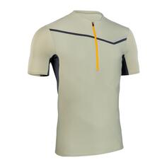Беговая рубашка с короткими рукавами Trail Zipp мужская светлый хаки EVADICT, шалфей/серый уголь