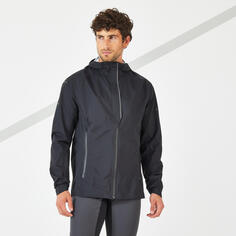 Мужская ветрозащитная куртка от дождя для бега - Kiprun Rain+ черная, черный