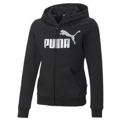 Молодежная худи Essentials+ на молнии с логотипом PUMA, черный