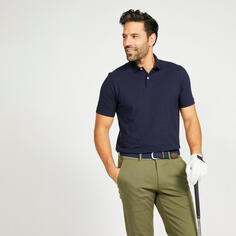 Мужская футболка-поло с короткими рукавами для гольфа - MW500 синяя INESIS, темно-бирюзовый