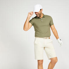 Мужская футболка-поло для гольфа - WW500 серая INESIS, галька серый